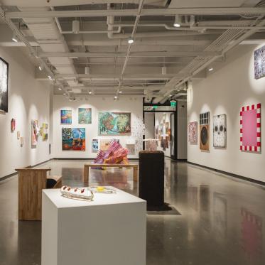 Installation view, Dispersal Patterns: Honors BA Grad Exhibition, Jacob Lawrence Gallery, Seattle, 2025.