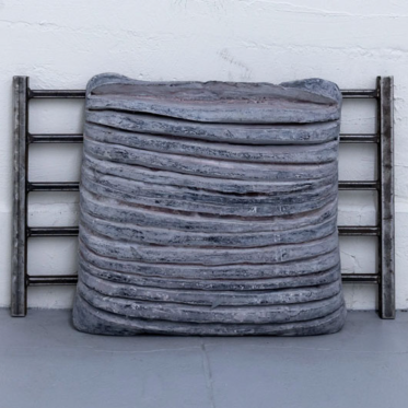 Close-up of an artist's sculpture.