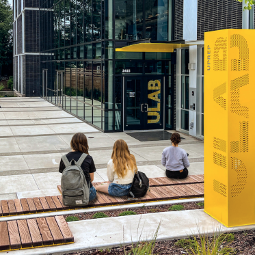Landscape view of ULab signage