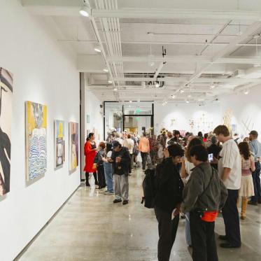 Opening night of the 2026 BA in Art Honors Show at the Jacob Lawrence Gallery