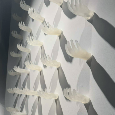 Close-up of Victoria Armstrong-Mackender's installation
