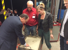 Creating mold for glass hands at Glass Facilities Celebration