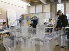 Full-scale holographic flight deck in classroom